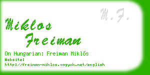 miklos freiman business card